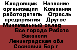 Кладовщик › Название организации ­ Компания-работодатель › Отрасль предприятия ­ Другое › Минимальный оклад ­ 25 000 - Все города Работа » Вакансии   . Ленинградская обл.,Сосновый Бор г.